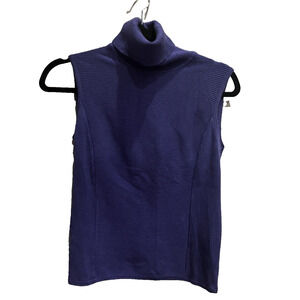 Carlisle Vintage Ribbed Silk Sleeveless Turtle Neck Top Size M Purple